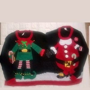 Holiday Time Two Person Sweater Ugly Christmas